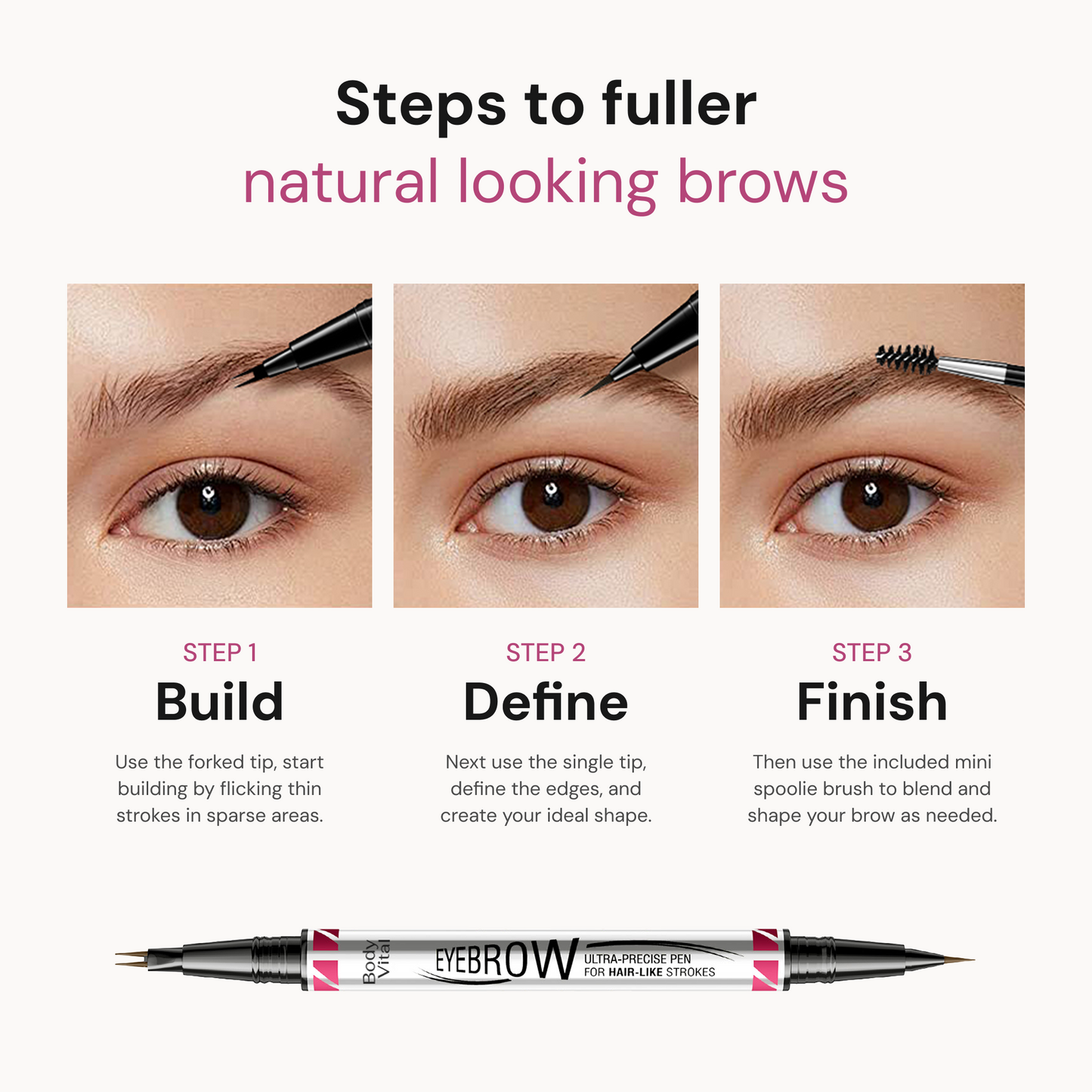 UltraFine 2-in-1 Hair-Like Waterproof Brow Pen - BodyVital ∙ Skin and Beauty