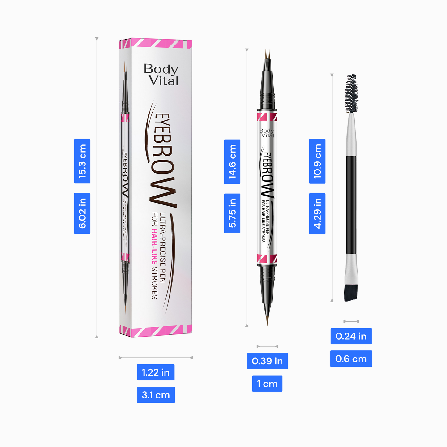 UltraFine 2-in-1 Hair-Like Waterproof Brow Pen - BodyVital ∙ Skin and Beauty